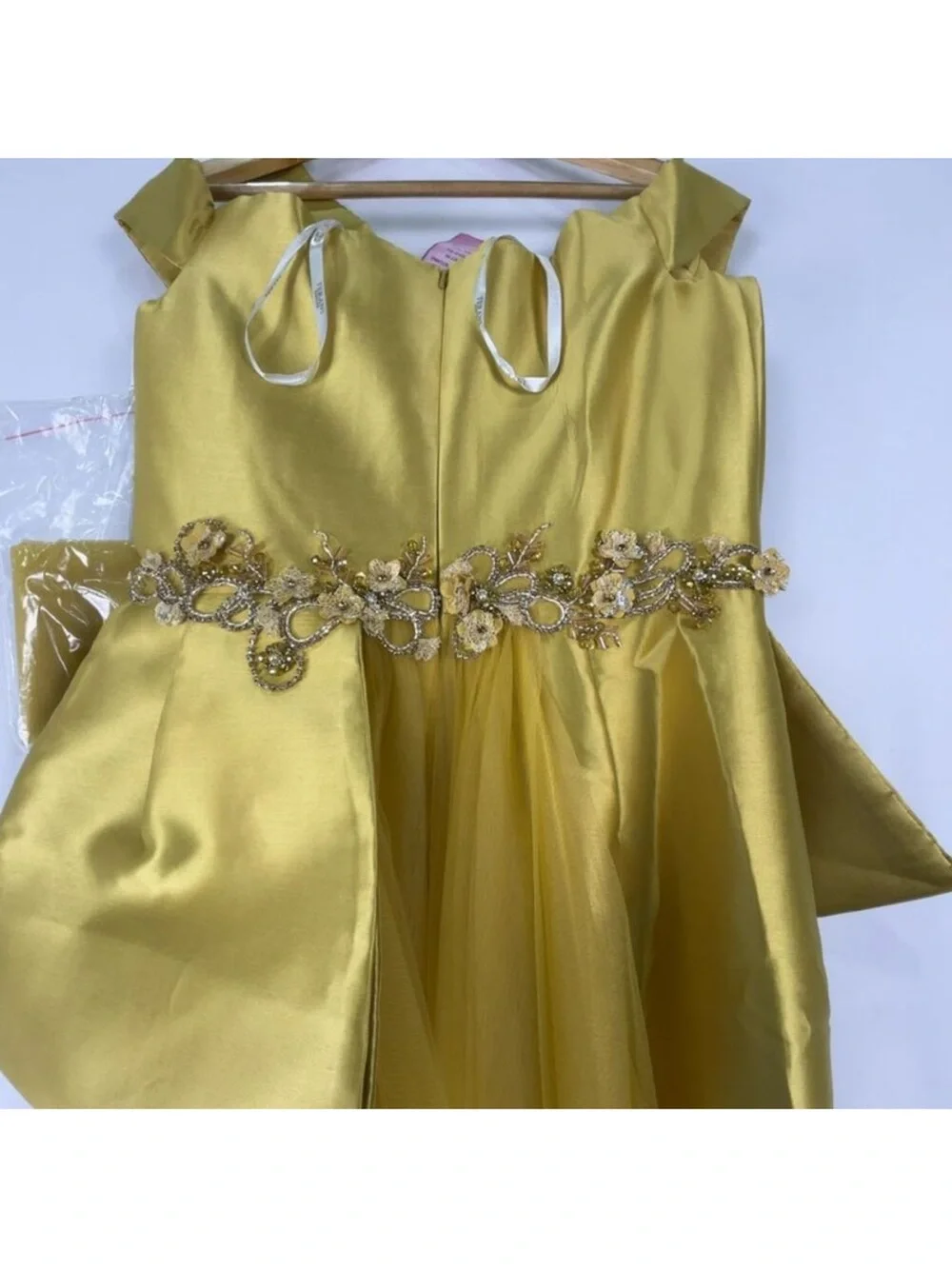 Terani Couture Mustard Yellow Satin Mikaido Mermaid Gown - Picture 4 of 13